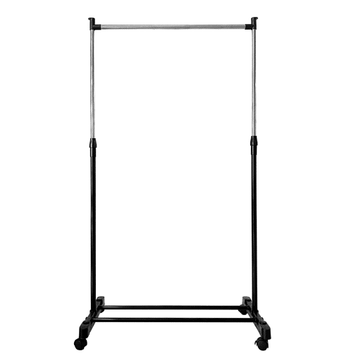 Cabide de metal básico burro com rodas Nyana Home 92x75x42cm extensível até 155cm