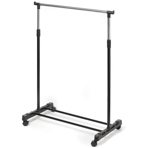 Cabide de metal básico burro com rodas Nyana Home 92x75x42cm extensível até 155cm
