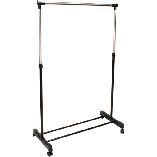 Cabide de metal básico burro com rodas Nyana Home 92x75x42cm extensível até 155cm