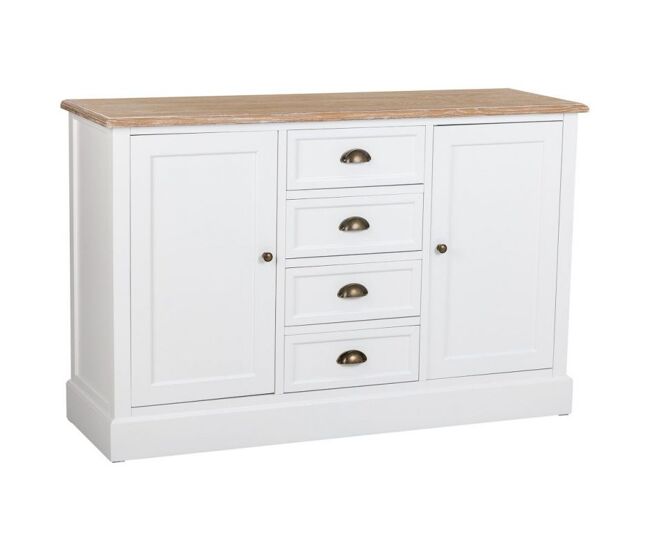 Aparador de madera blanco 124x40x80