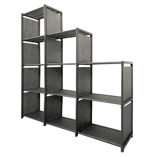 Estante de Armazenamento 2|3|4 Pisos 12 Furos PVC e Tecido Nyana Home 123x125x29 cm