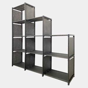 Estante de Armazenamento 2|3|4 Pisos 12 Furos PVC e Tecido Nyana Home 123x125x29 cm