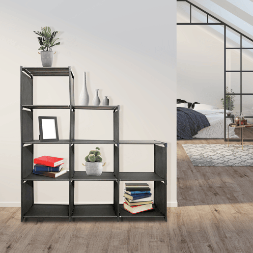 Estante de Armazenamento 2|3|4 Pisos 12 Furos PVC e Tecido Nyana Home 123x125x29 cm