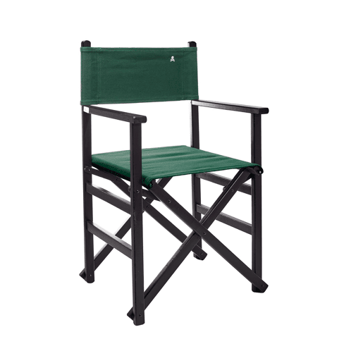 Conjunto de 2 cadeiras de diretor dobráveis u200Bu200Bcom estrutura em cor wengué e lona verde escura em madeira de faia de primeira qualidade Scalpers