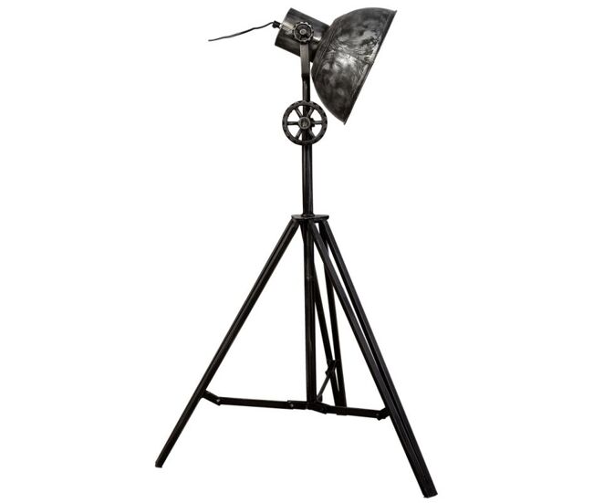 Lampara de pie de metal negra 30x25x138