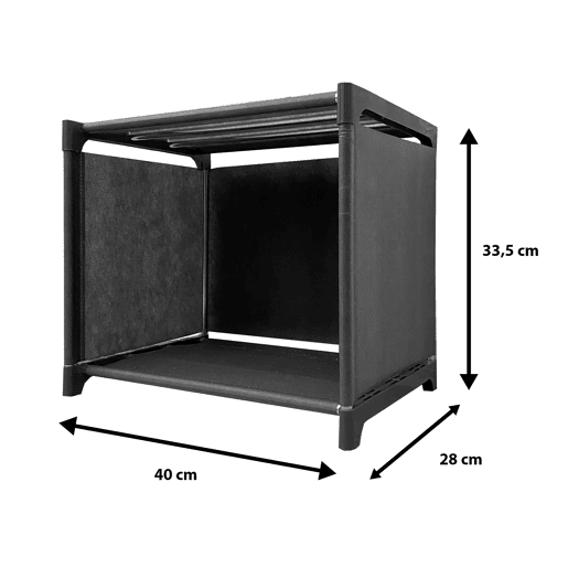Prateleira de Organização 2 Pisos PVC e Tecido Nyana Home 31x41x29 cm