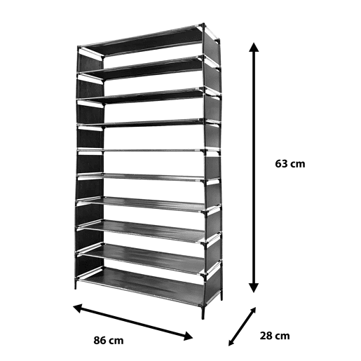 Sapateira em tecido 36 pares Nyana Home 160x90x27cm, 9 prateleiras