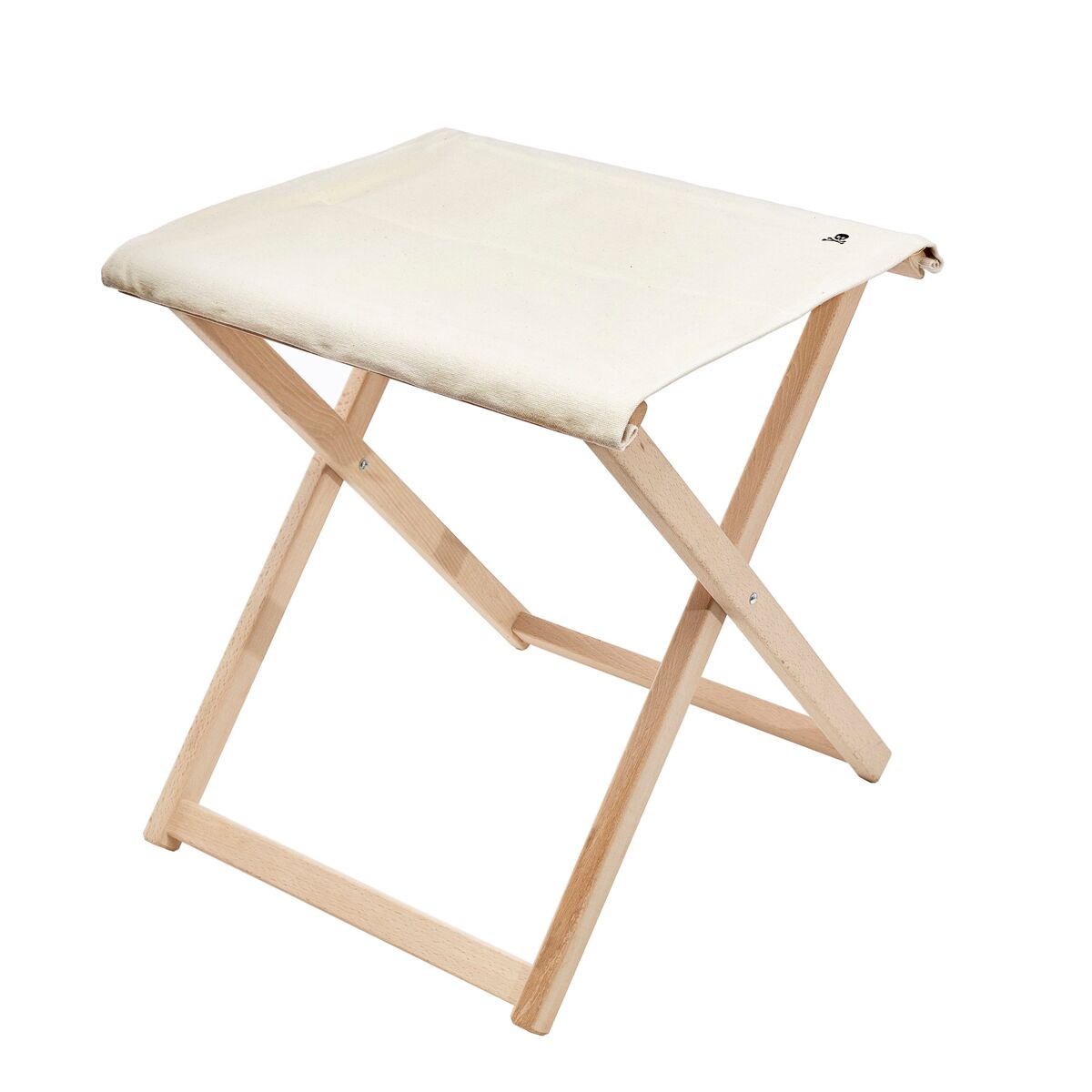 Taburete director plegable fabricada en madera de haya estructura sin barniz de primera calidad , lona color crudo scalpers