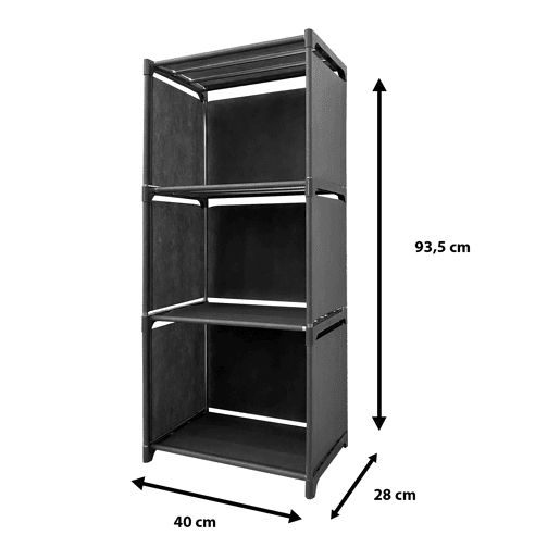 Prateleira de Organização 4 Pisos PVC e Tecido Nyana Home 93x41x29 cm