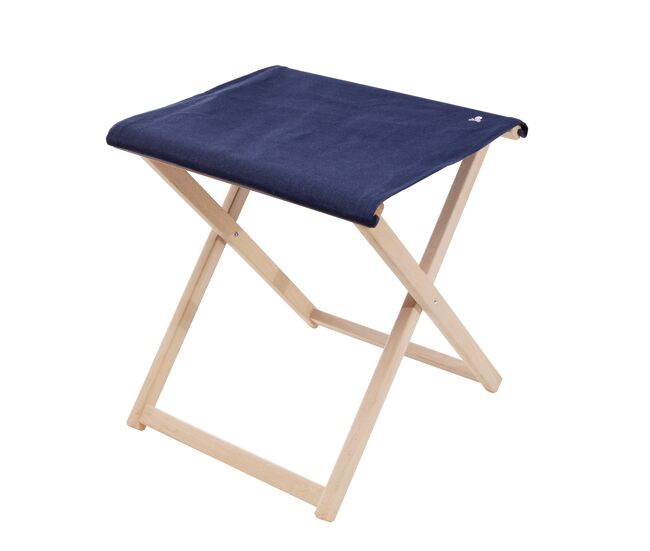 Taburete director plegable fabricada en madera de haya estructura sin barniz de primera calidad , lona color azul oscuro scalpers