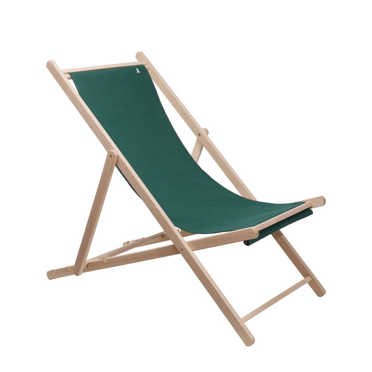 Hamaca  de madera de haya plegable sin brazos estructura sin barniz lona color verde oscuro scalpers