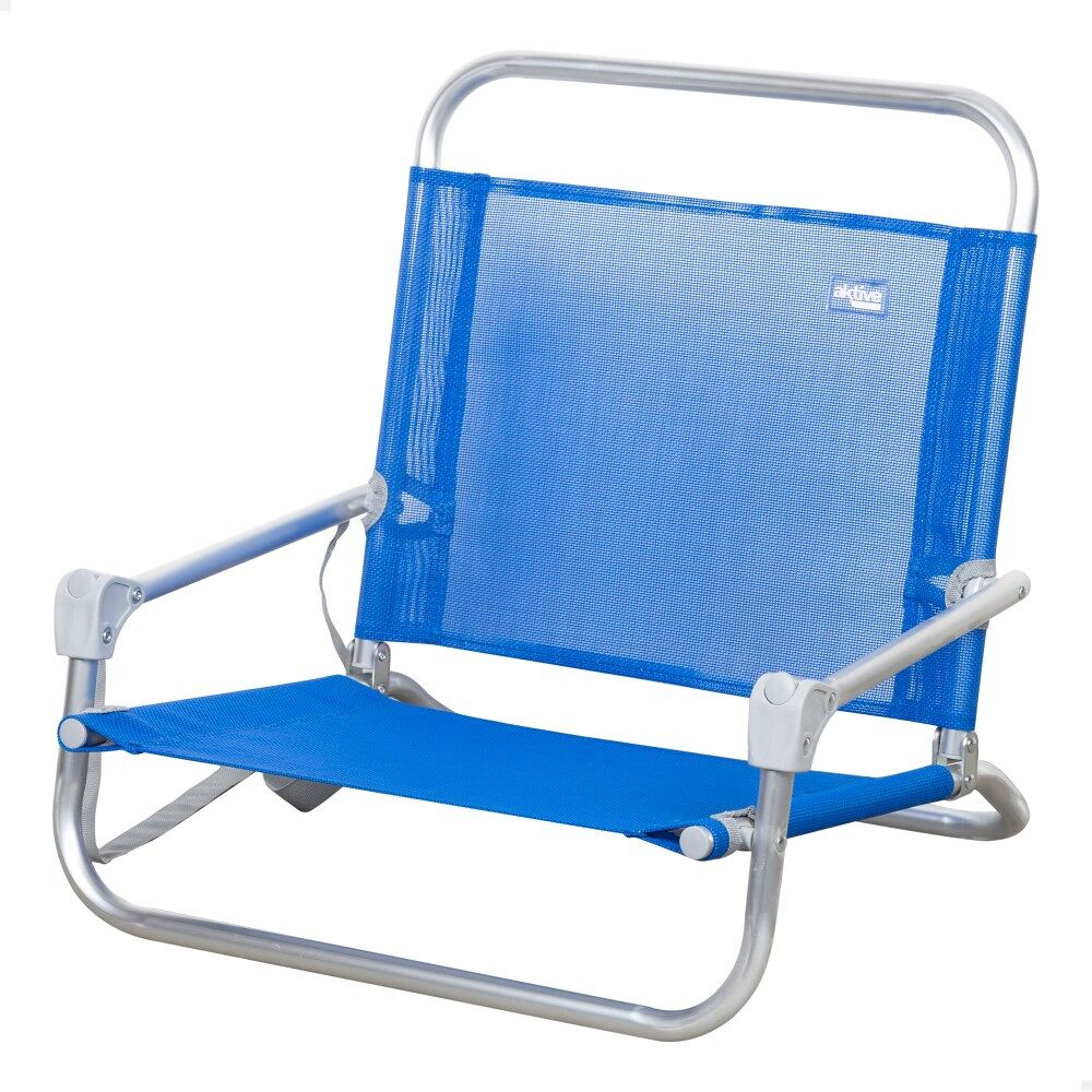 Aktive silla de playa plegable pequeña azul c/asa de hombro