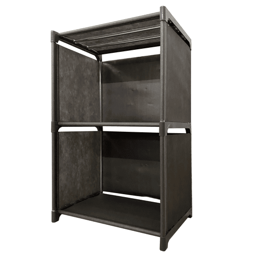Estante de armazenamento 3 andares PVC e tecido Nyana Home 62x41x29 cm