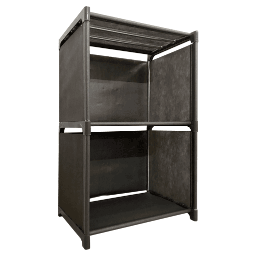 Estante de armazenamento 3 andares PVC e tecido Nyana Home 62x41x29 cm