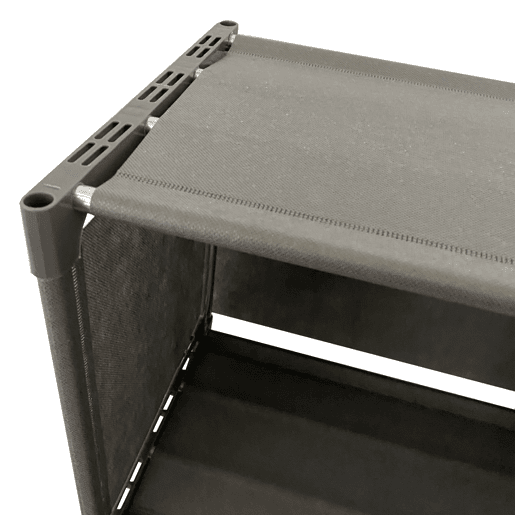 Estante de armazenamento 3 andares PVC e tecido Nyana Home 62x41x29 cm