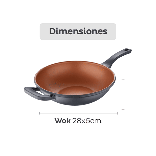 Wok antiadrente Ø32cm Bronze San Ignacio