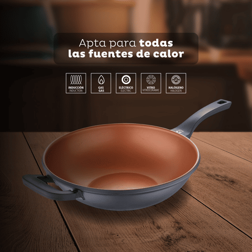 Wok antiadrente Ø32cm Bronze San Ignacio