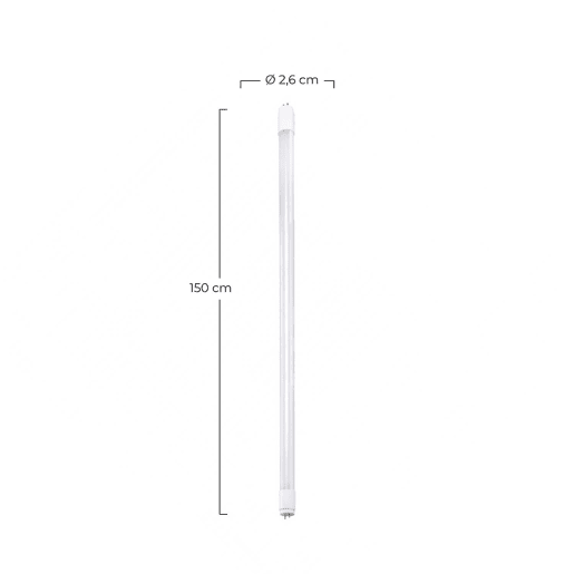 Tubo LED T8 G13 1500mm 30W 3000lm 30000H Branco Quente Eilen