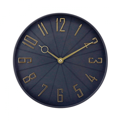 Relógio de parede vintage pretodourado Ø27,3 cm Thinia Home