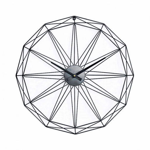 Relógio de Parede Moderno Preto Ø60cm Thinia Home
