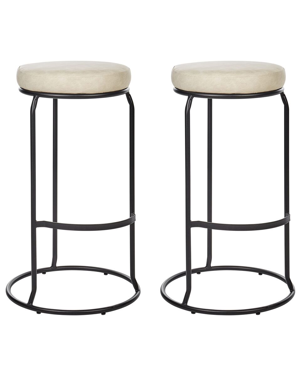 Beliani Silla de bar MILROY Crema