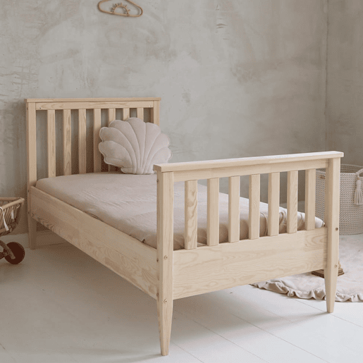 Cama 90x190 base incluída pés 19 cm Joséphine Madeira