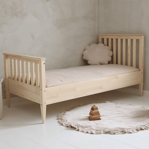 Cama 90x190 base incluída pés 19 cm Joséphine Madeira