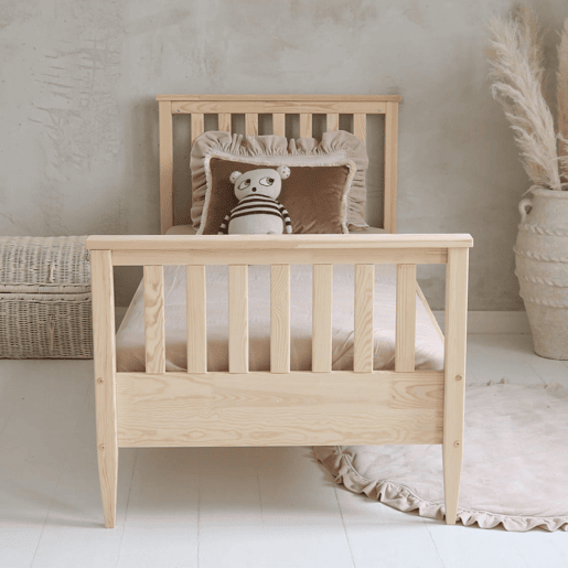 Cama 90x190 base incluída pés 19 cm Joséphine Madeira