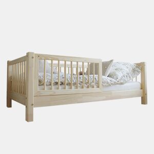 Cama 90x190 com barreira e base de ripas incluídas pés 10 cm Sybil Bois