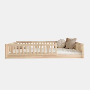 Cama 140x190 incluindo calha e estrado de ripas com pés de 1 cm Agnès Bois