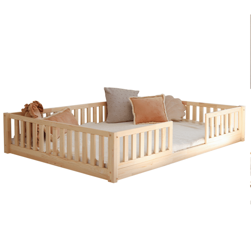 Cama 140x190 barreiras e base incluída pés 1 cm Agnès Madeira