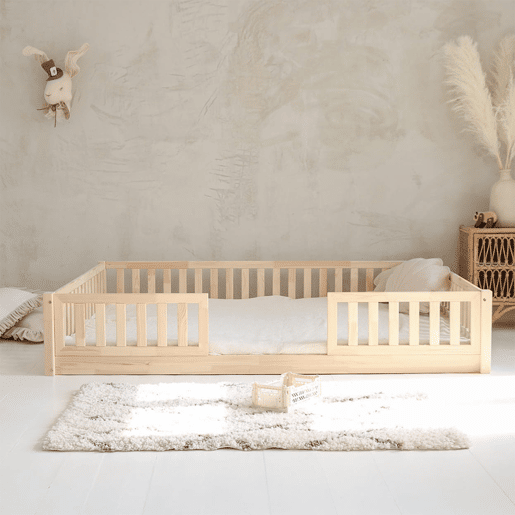 Cama 140x190 barreiras e base incluída pés 1 cm Agnès Madeira