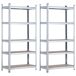 Pack 2 Estanterías Modulares con 5 Baldas Ajustables Thinia Home Pack 2 Estanterías Modulares con 5 Baldas Ajustables Thinia Home Plateado