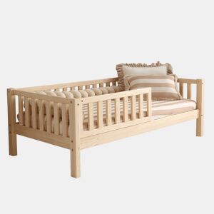 Cama 90x190 barreira e base incluída pés 19 cm Agnès Madeira