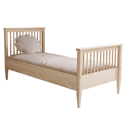 Cama 90x190 base incluída pés 19 cm Daphné Madeira