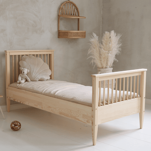 Cama 90x190 base incluída pés 19 cm Daphné Madeira