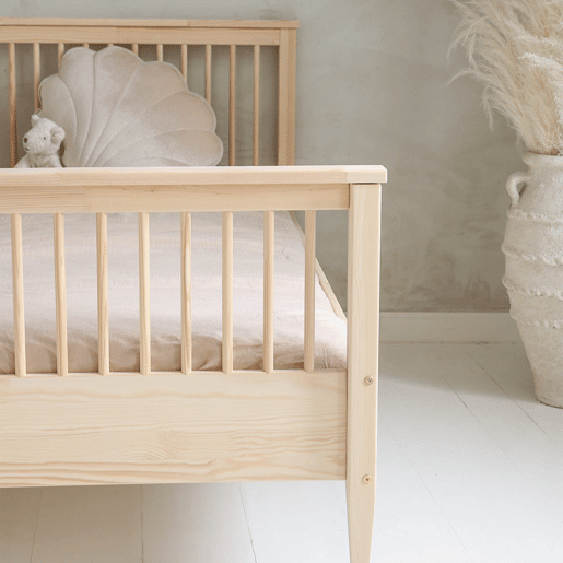 Cama 90x190 base incluída pés 19 cm Daphné Madeira