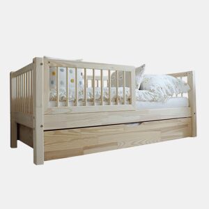 Cama 90x190 com barreira base de ripas e gaveta incluídas Sybil Bois