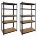Pack 2 Estanterías Modulares con 5 Baldas Ajustables Thinia Home Pack 2 Estanterías Modulares con 5 Baldas Ajustables Thinia Home Negro