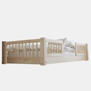Cama 70x140 com calhas e estrado com pés de 1 cm Adèle Bois