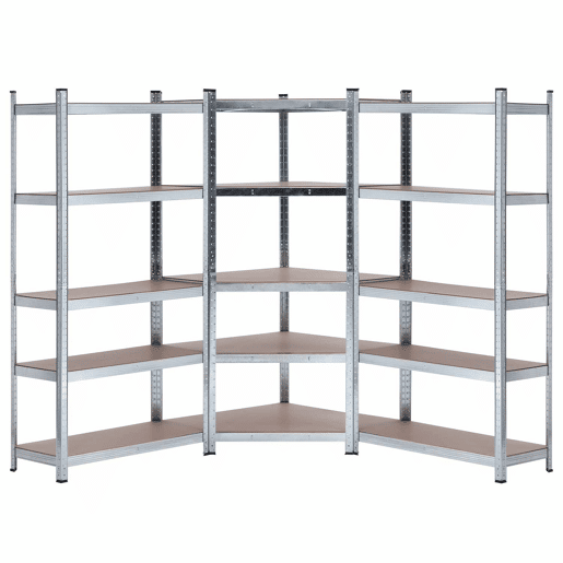 Pack 2 Prateleiras Modulares e 1 Prateleira de Canto com 5 Prateleiras Ajustáveis u200Bu200BThinia Home