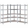 Pack 2 Prateleiras Modulares e 1 Prateleira de Canto com 5 Prateleiras Ajustáveis u200Bu200BThinia Home