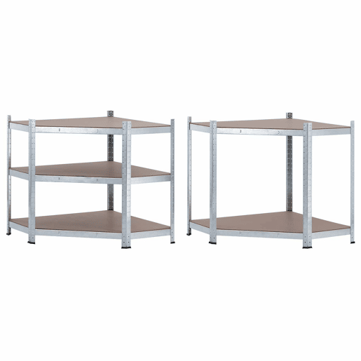 Pack 2 Prateleiras Modulares e 1 Prateleira de Canto com 5 Prateleiras Ajustáveis u200Bu200BThinia Home