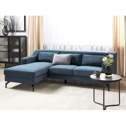 Sofá de canto GLOSLI Chenille Azul 4 lugares à direita