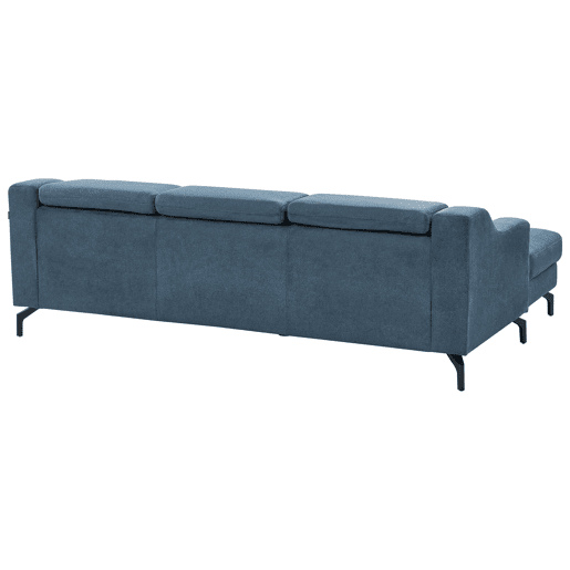 Sofá de canto GLOSLI Chenille Azul 4 lugares à direita