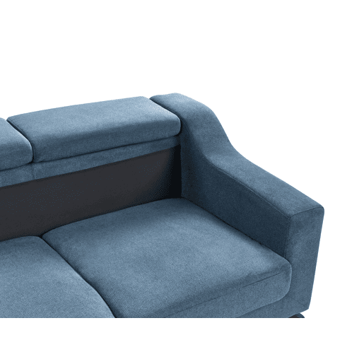 Sofá de canto GLOSLI Chenille Azul 4 lugares à direita