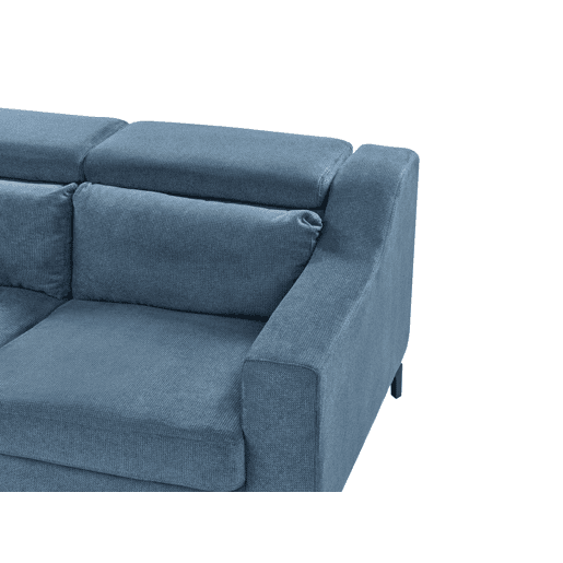 Sofá de canto GLOSLI Chenille Azul 4 lugares à direita
