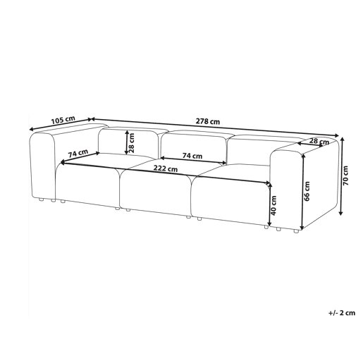 Sofá modular FALSTERBO Bombazine Branco creme 3 lugares