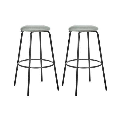 Conjunto de 2 bancos de bar MORTON Veludo Verde menta