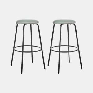 Conjunto de 2 bancos de bar MORTON Veludo Verde menta